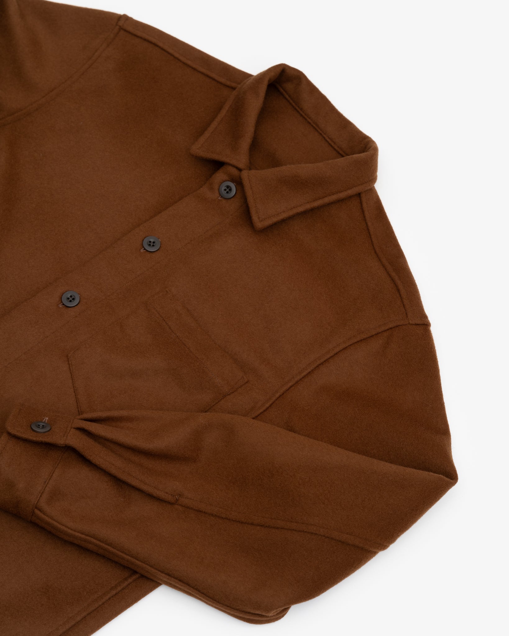 TRAVAIL SHIRT  - BROWN WOOL FLANNEL