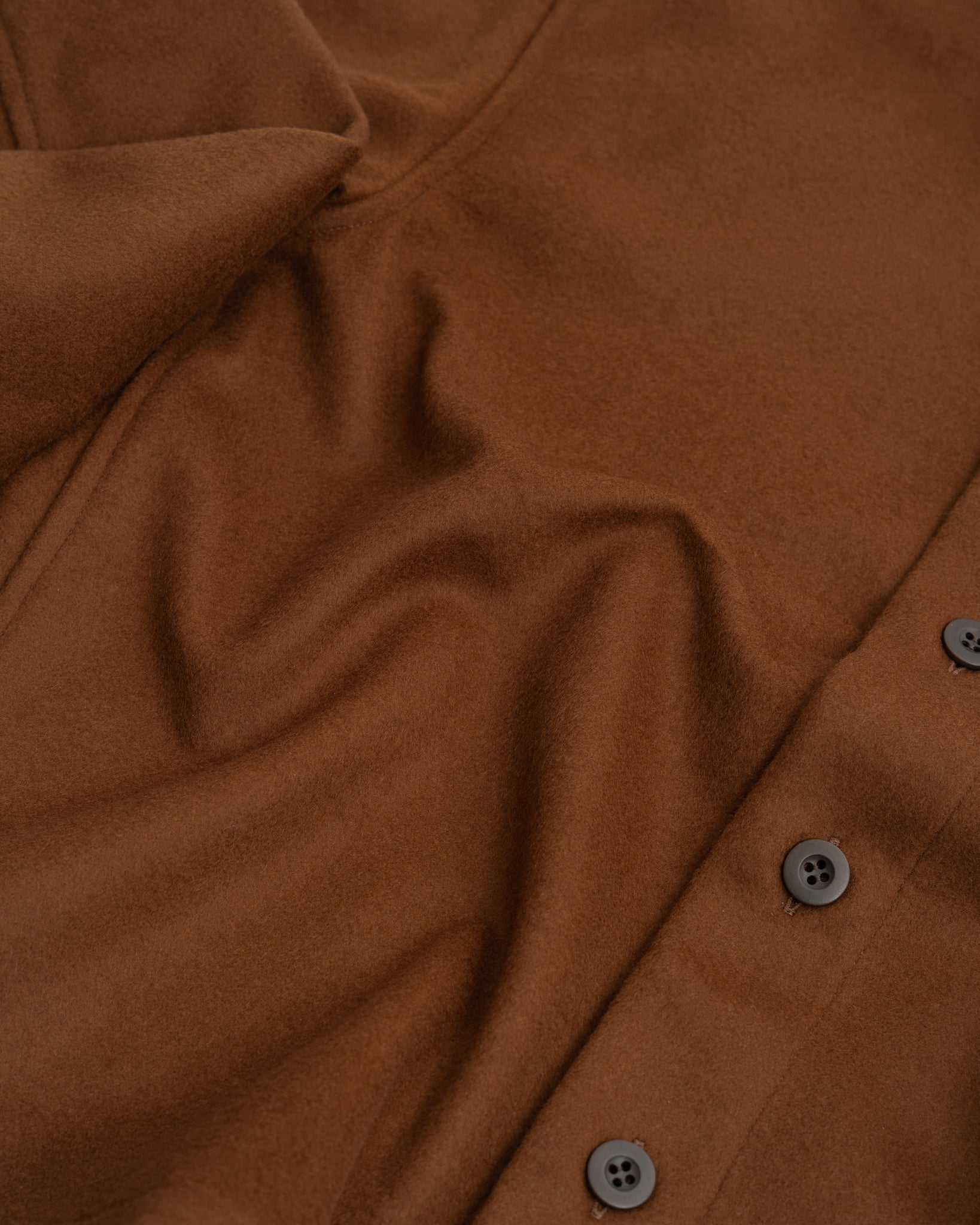 TRAVAIL SHIRT  - BROWN WOOL FLANNEL