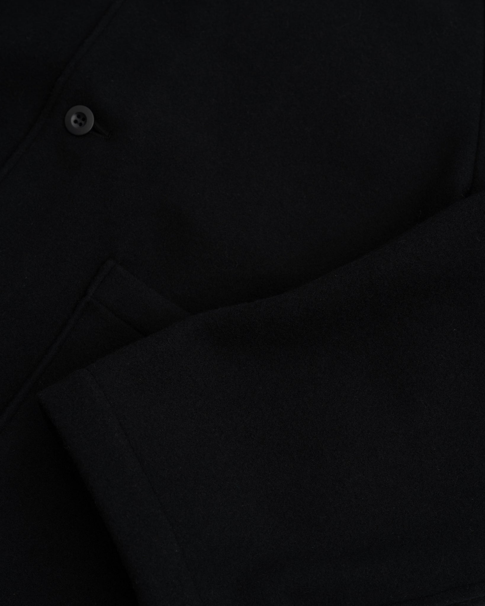 RAMBLER COAT - BLACK WOOL FLANNEL