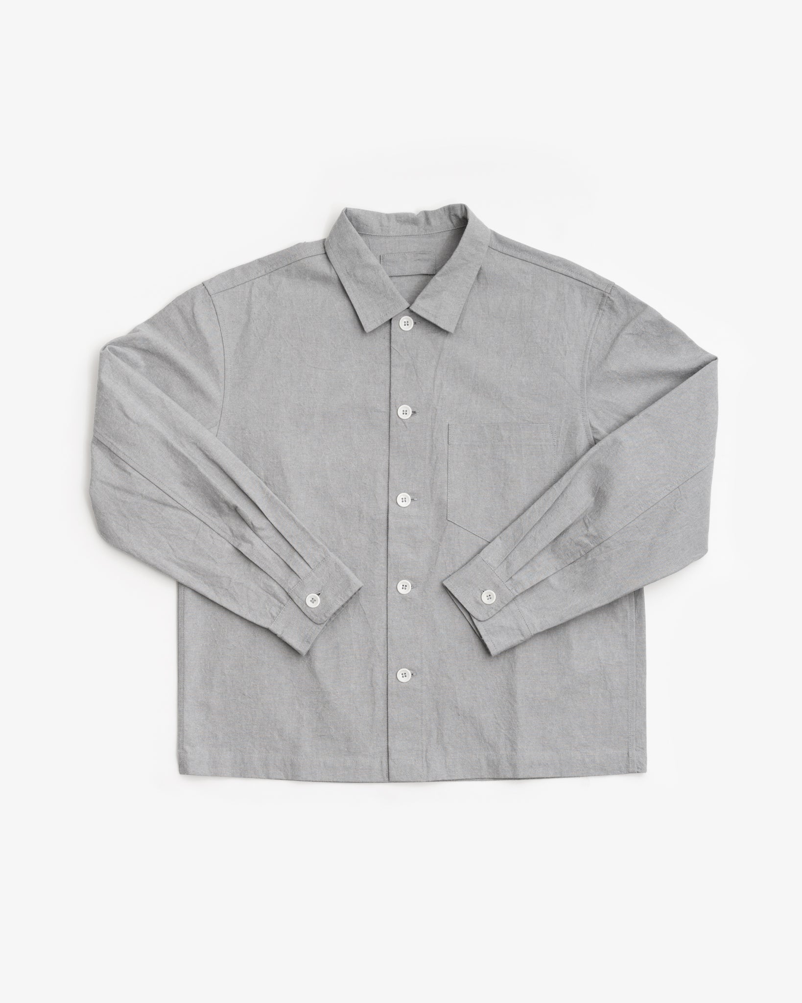 TRAVAIL SHIRT - WHITE GREY WEATHER CLOTH