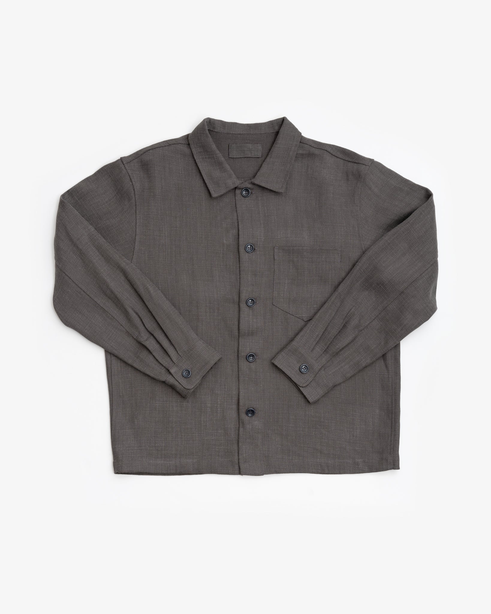 TRAVAIL SHIRT - LEAD BELGIAN LINEN